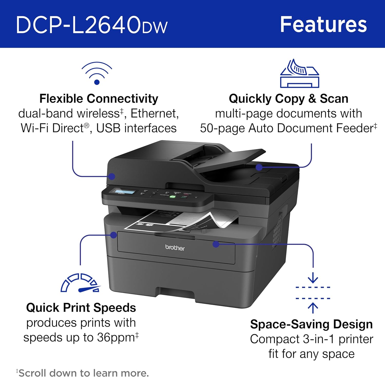 Brother DCP-L2640DW vs HP OfficeJet Pro 9125e